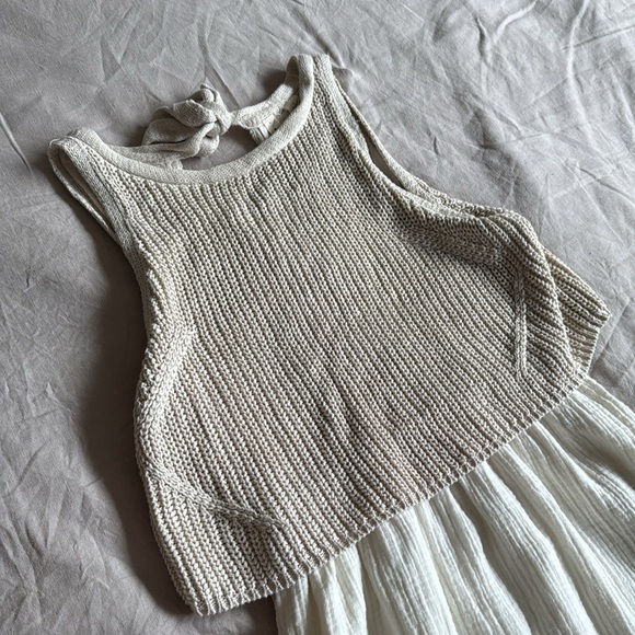 PERFECT🤍 Moth White Maxi Dress with Sweater Top Sz S 🤍 Anthropology - Picture 3 of 17